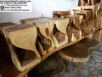 Twisted Wood Stools Bali Indonesia