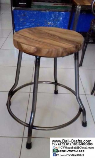 Bftml1-7 Teak Wood Metal Chairs Bali Indonesia