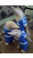 Animal Wood Carvings Dolphins Penguins Bali Indonesia